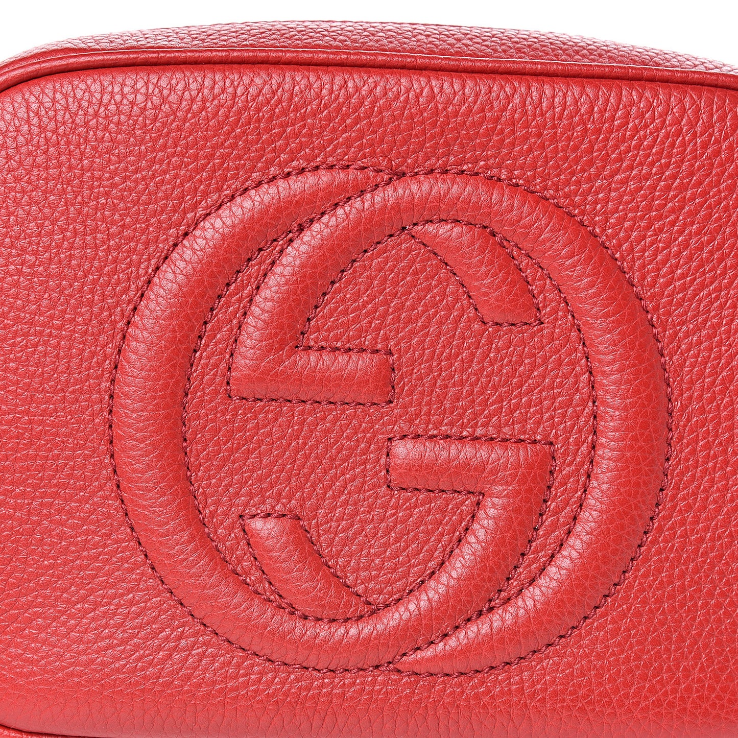 Pebbled Calfskin Small Soho Disco Bag Tabasco Red
