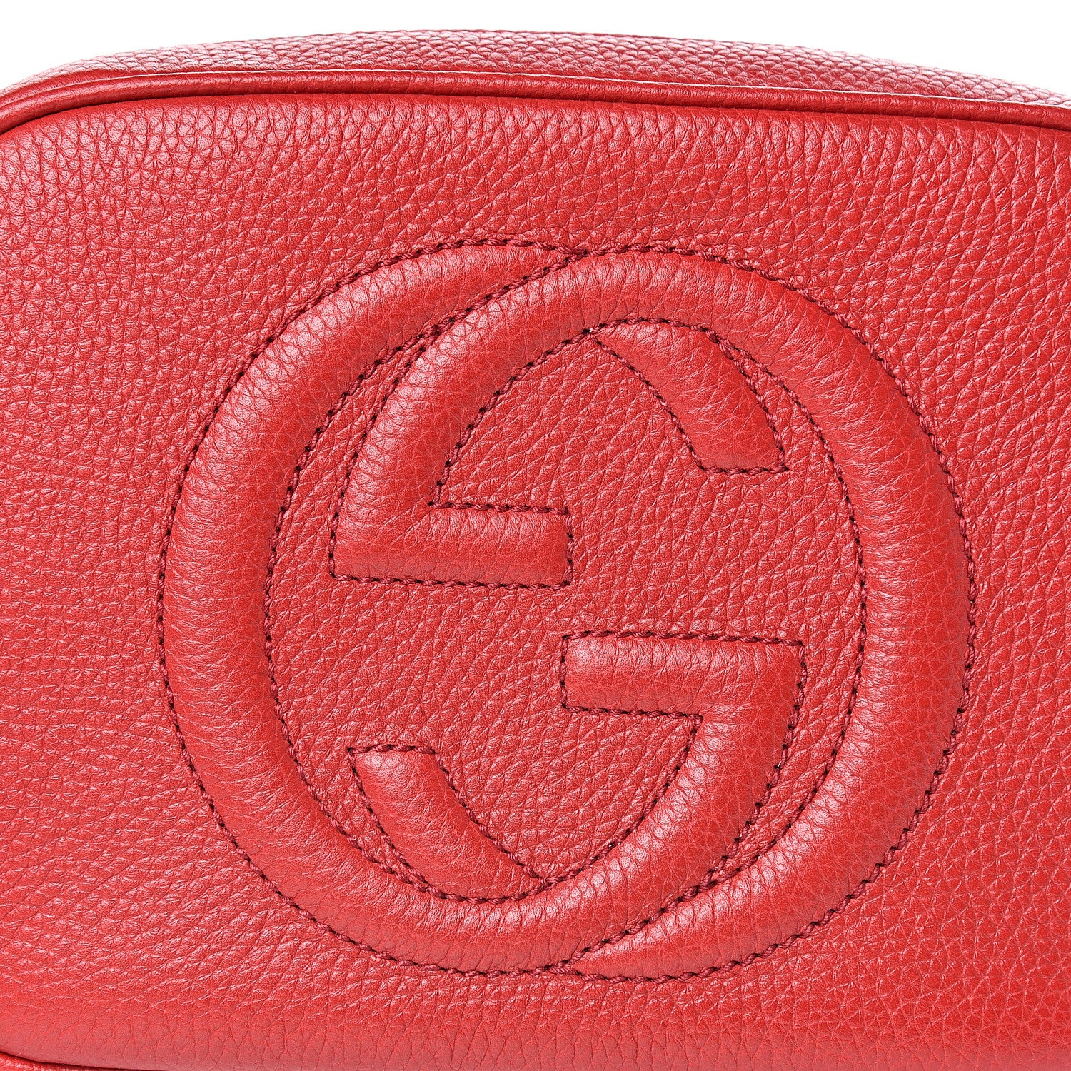 Gucci Pebbled Calfskin Small Soho Disco Bag Tabasco Red 8 of 10