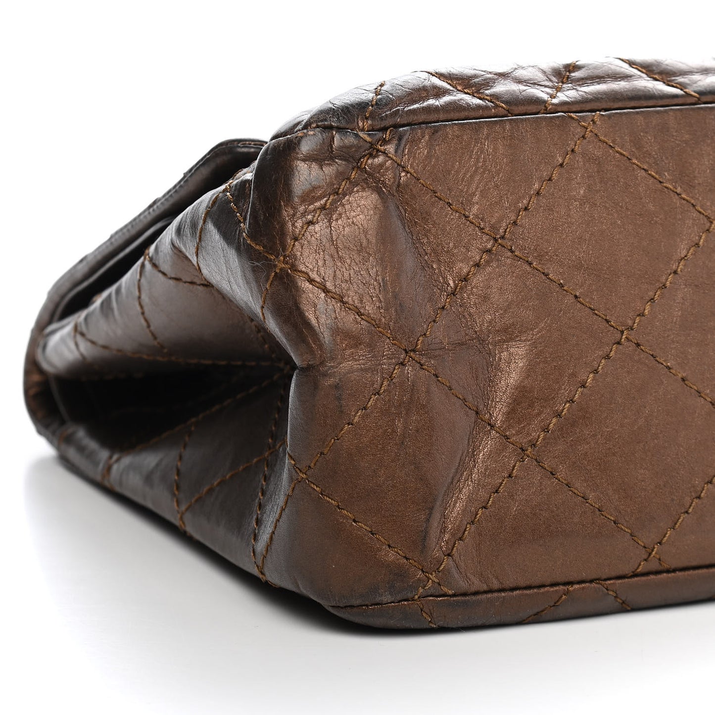 Metallic Aged Calfskin Quilted 2.55 Reissue 227 Flap Bronze