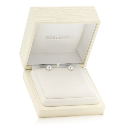Mikimoto 18K White Gold Akoya Cultured Pearl 7-7.5mm Earrings 5 of 5