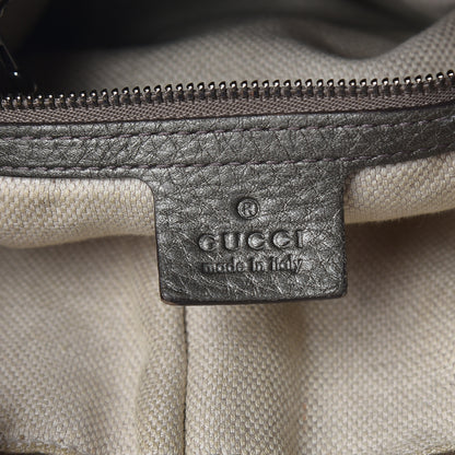 Gucci Metallic Pebbled Calfskin Medium Soho Chain Shoulder Bag Sasso 6 of 9