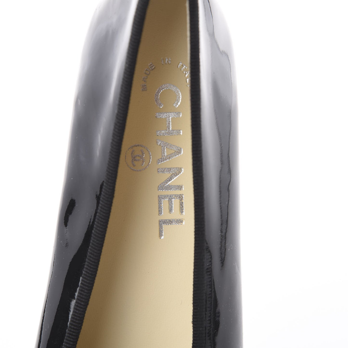Patent CC Cap Toe Ballerina Flats 35.5 Black