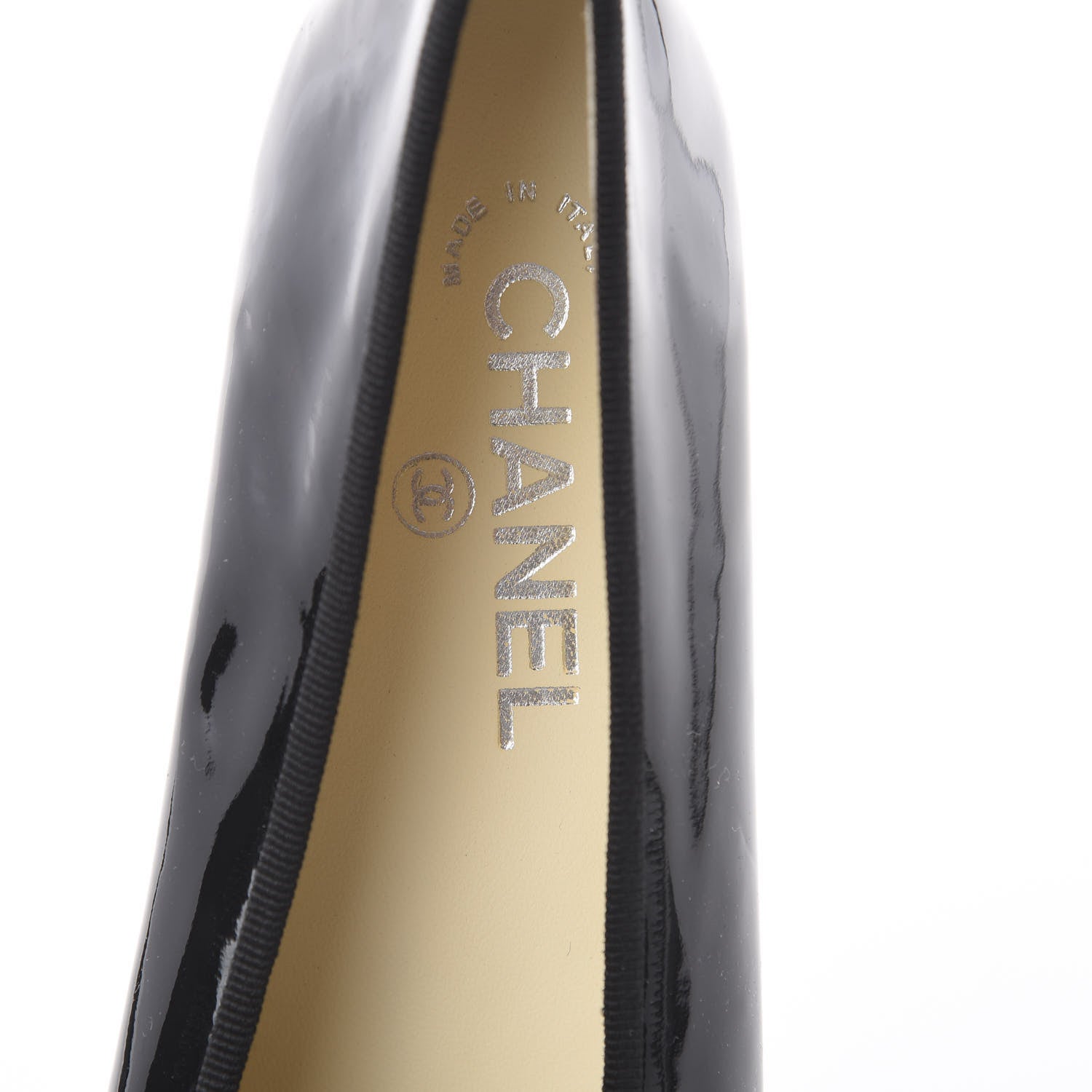 Chanel Patent CC Cap Toe Ballerina Flats 35.5 Black 6 of 7