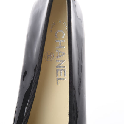Chanel Patent CC Cap Toe Ballerina Flats 35.5 Black 6 of 7