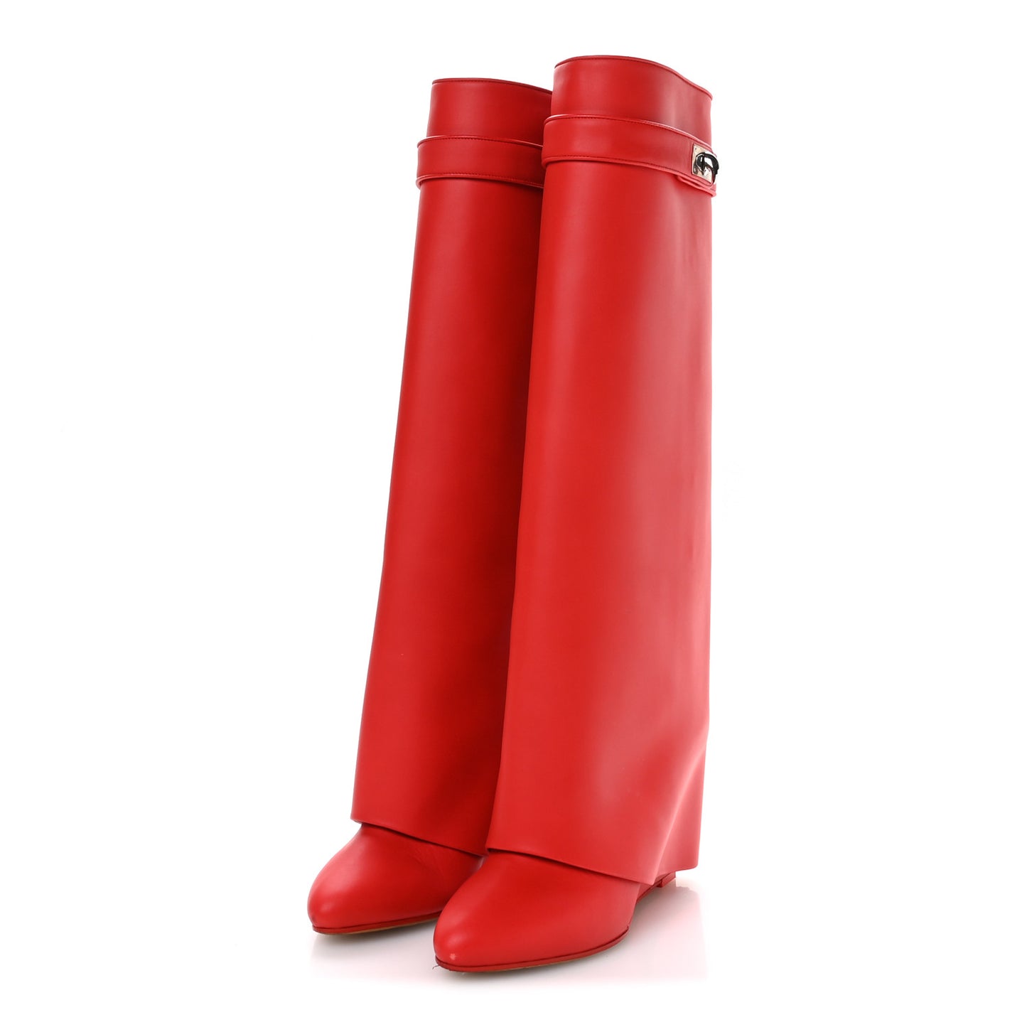 Calfskin Newton Over The Knee Boots 39 Rouge
