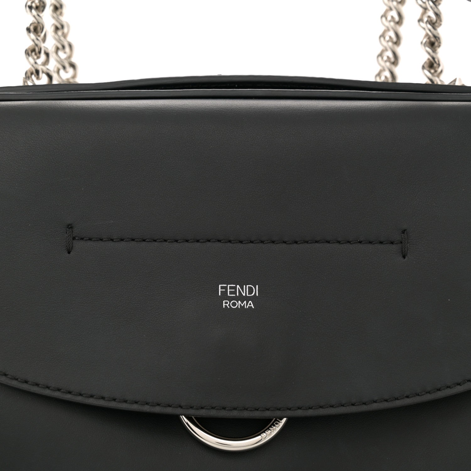 Fendi Vitello Century Opaco Large Back to School Backpack Black 8 of 12