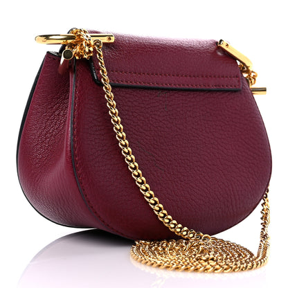 Chloe Grained Lambskin Mini Drew Shoulder Bag Wine Purple 3 of 15