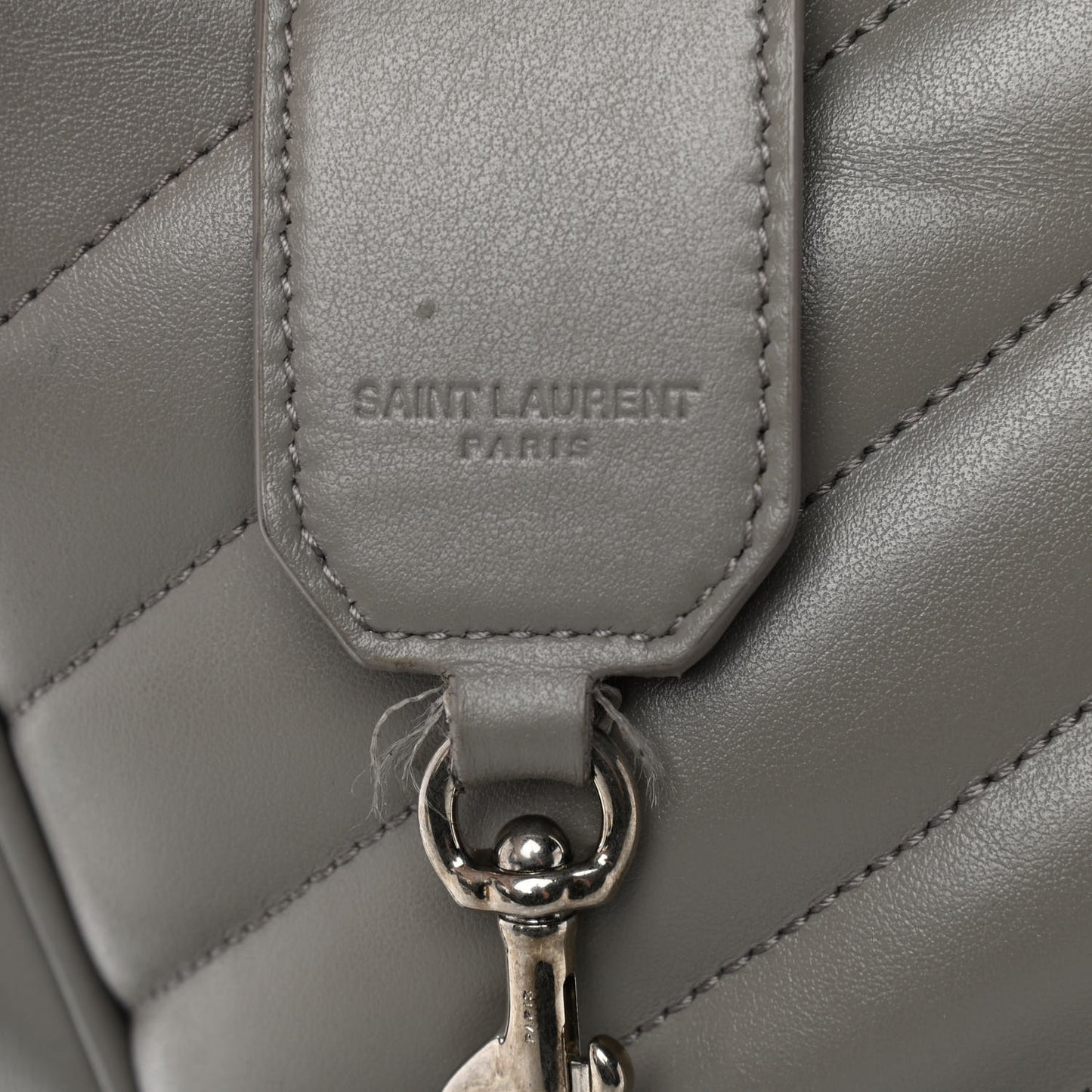 Calfskin Y Quilted Monogram Loulou Shoulder Bag Pearl Grey