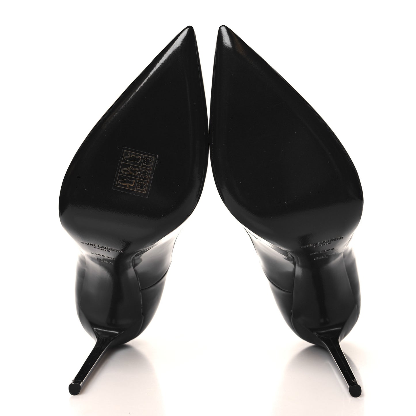 Patent Calfskin Zoe 105 Pump 38.5 Black
