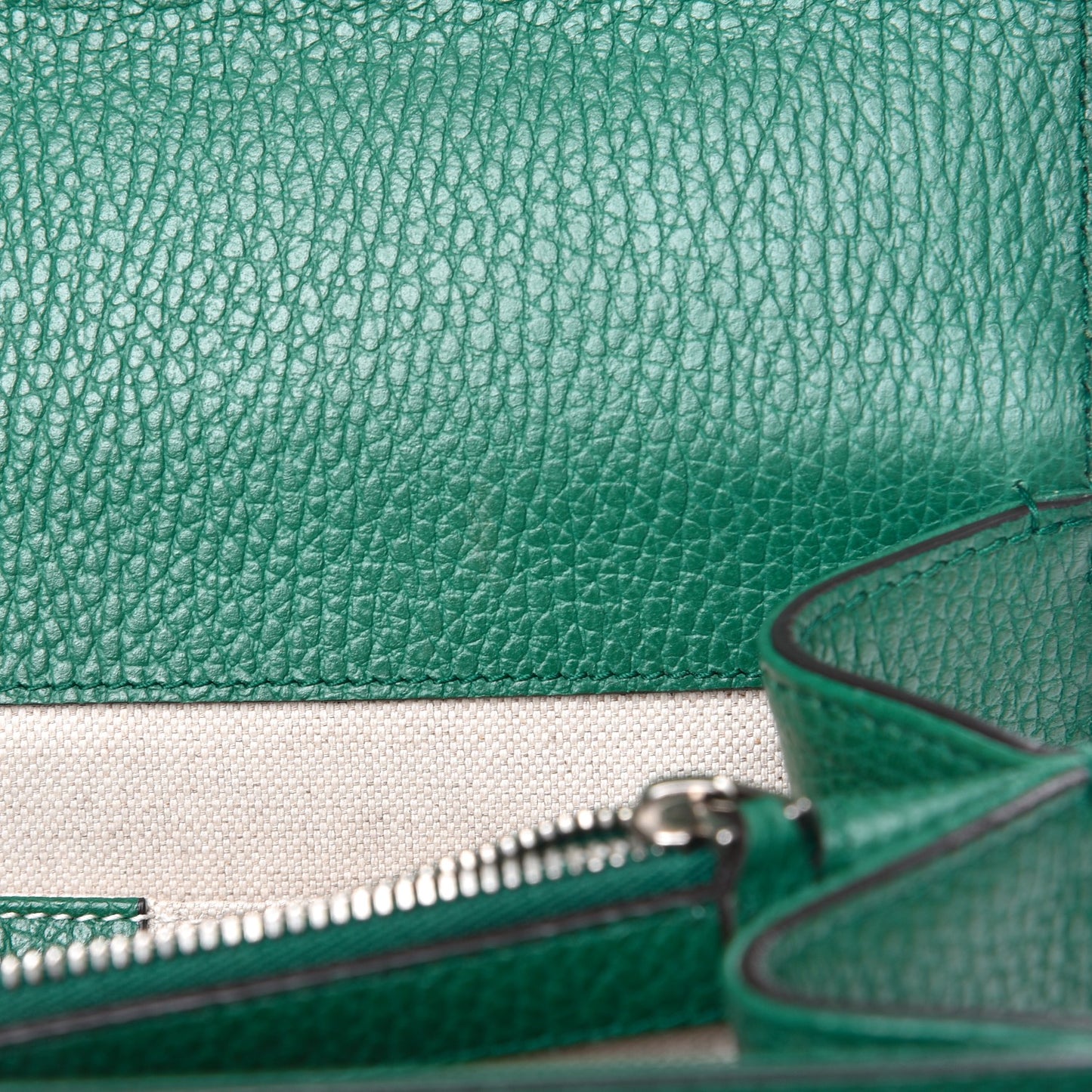 Dollar Calfskin Crystal Web Medium Dionysus Bamboo Top Handle Bag Emerald