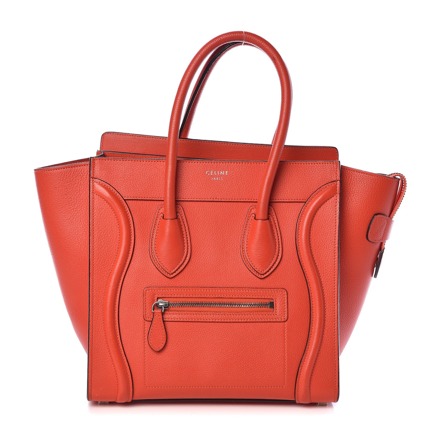 Drummed Calfskin Micro Luggage Vermillion