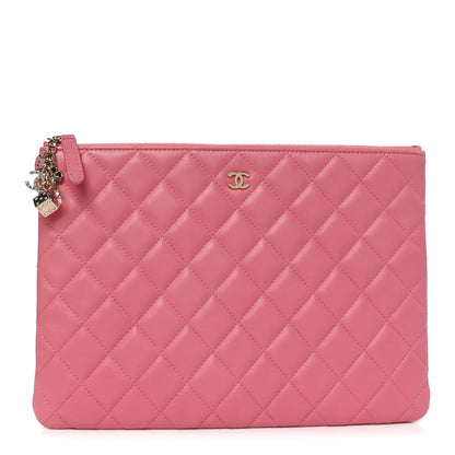 Chanel Lambskin Quilted Medium Casino Beauty CC Cosmetic Case Fuchsia 2 of 18