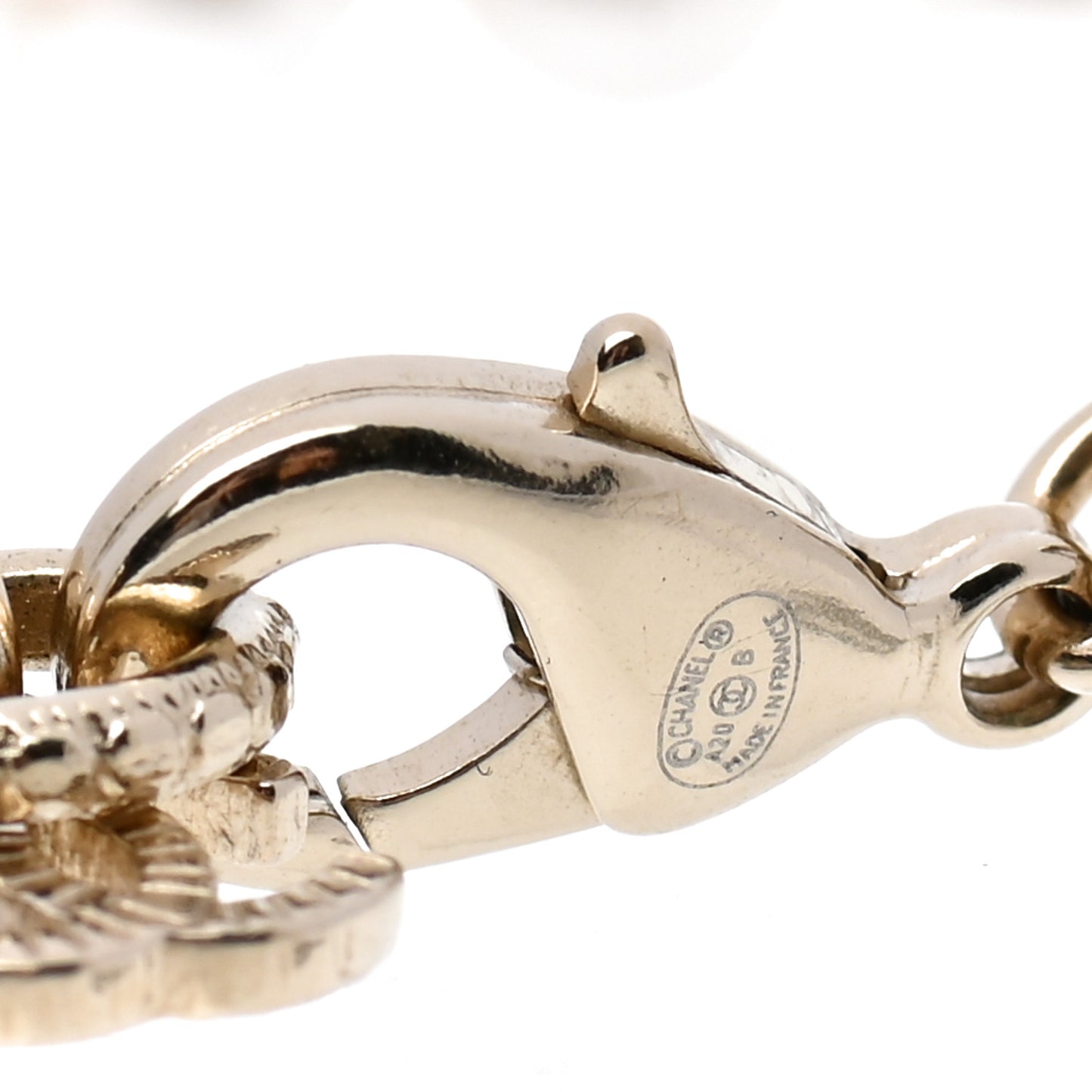 Pearl Crystal CC Bracelet Gold