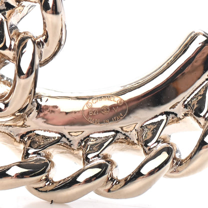 Chanel Crystal Chain CC Brooch Gold 3 of 3