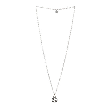 Gucci Sterling Silver Small Textured Interlocking G Pendant Necklace 3 of 4