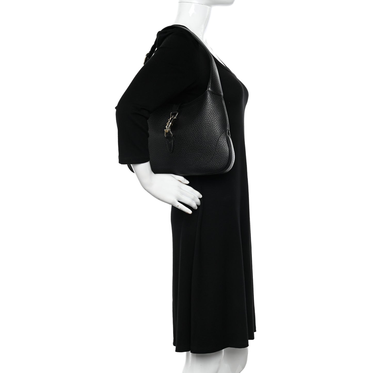 Calfskin Small Jackie O Hobo Black