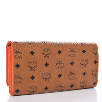 MCM Visetos Mina Long Trifold Wallet Cognac 3 of 8
