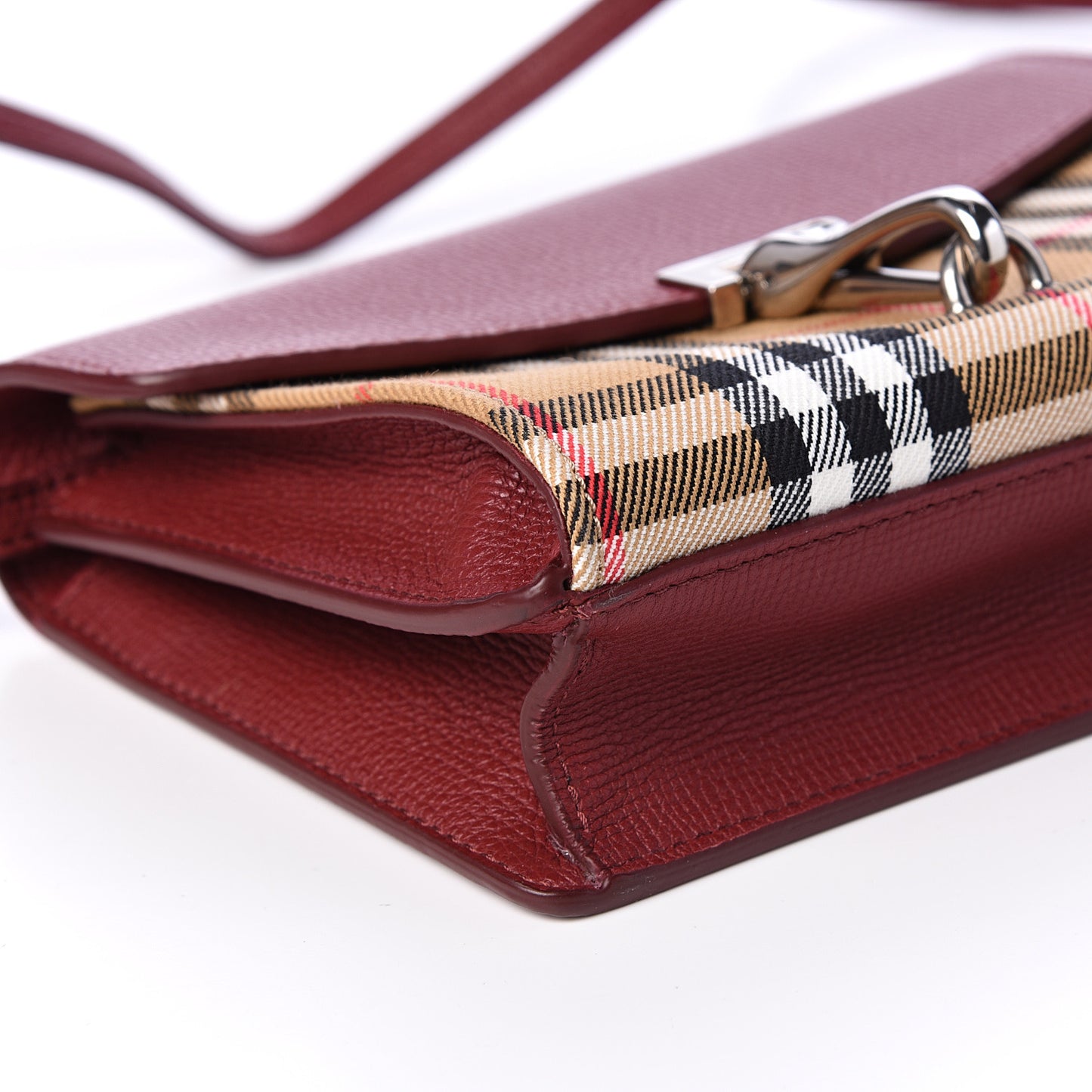 Derby Calfskin House Check Mini Macken Crossbody Bag Russet Red