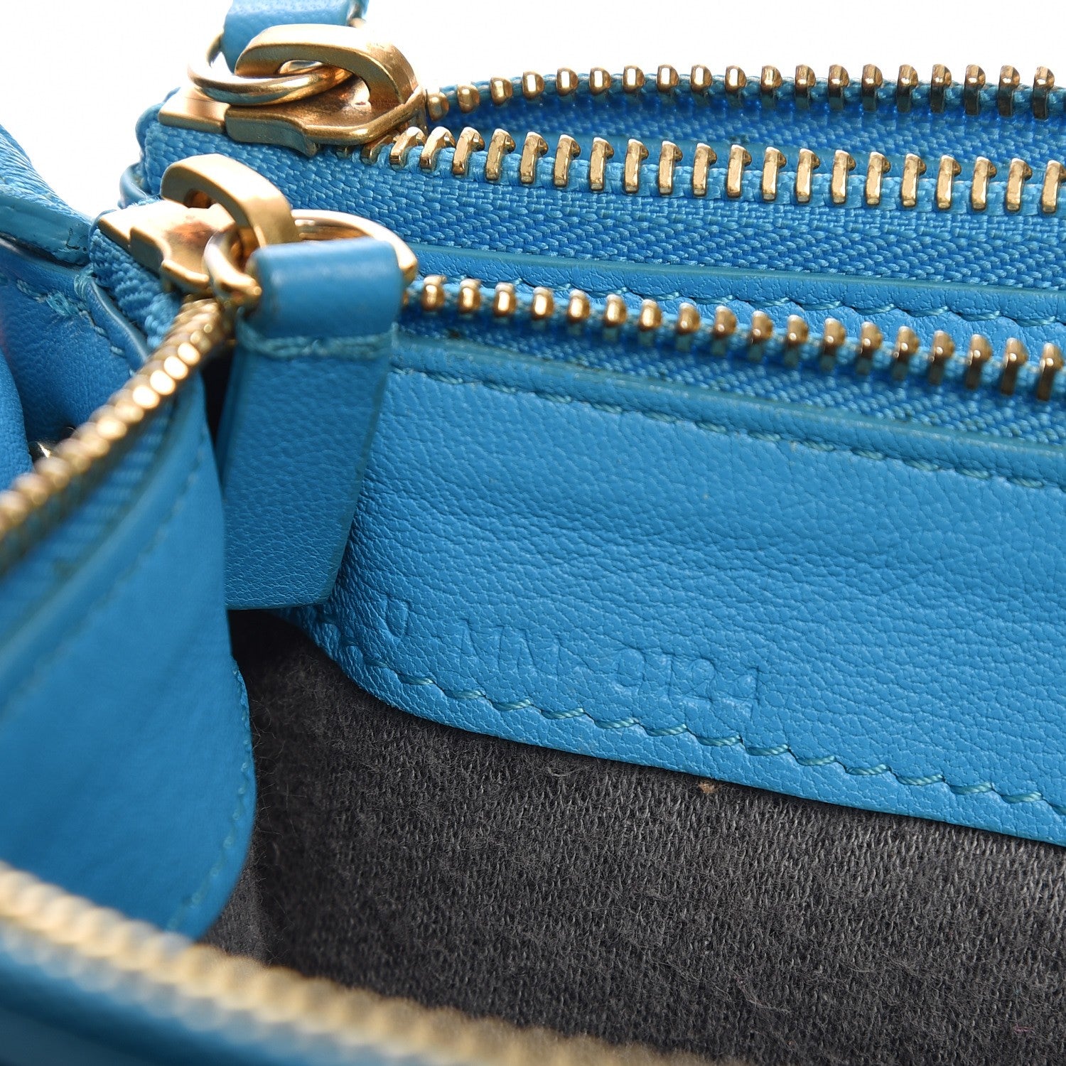 Celine Lambskin Large Trio Crossbody Bag Turquoise 7 of 9