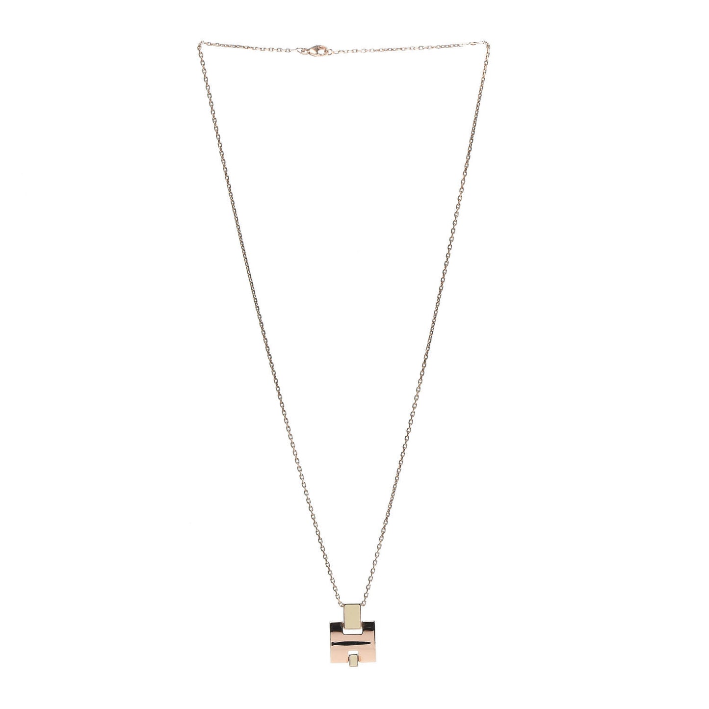 Rose Gold Plated Lacquered Eileen Pendant Necklace Ecru