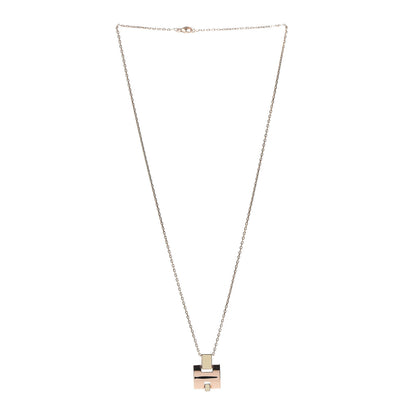 Hermes Rose Gold Plated Lacquered Eileen Pendant Necklace Ecru 3 of 7