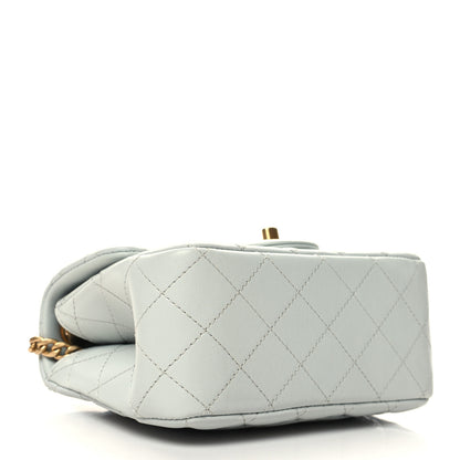 Chanel Lambskin Quilted Mini Sweet Camellia Flap Light Blue 4 of 10