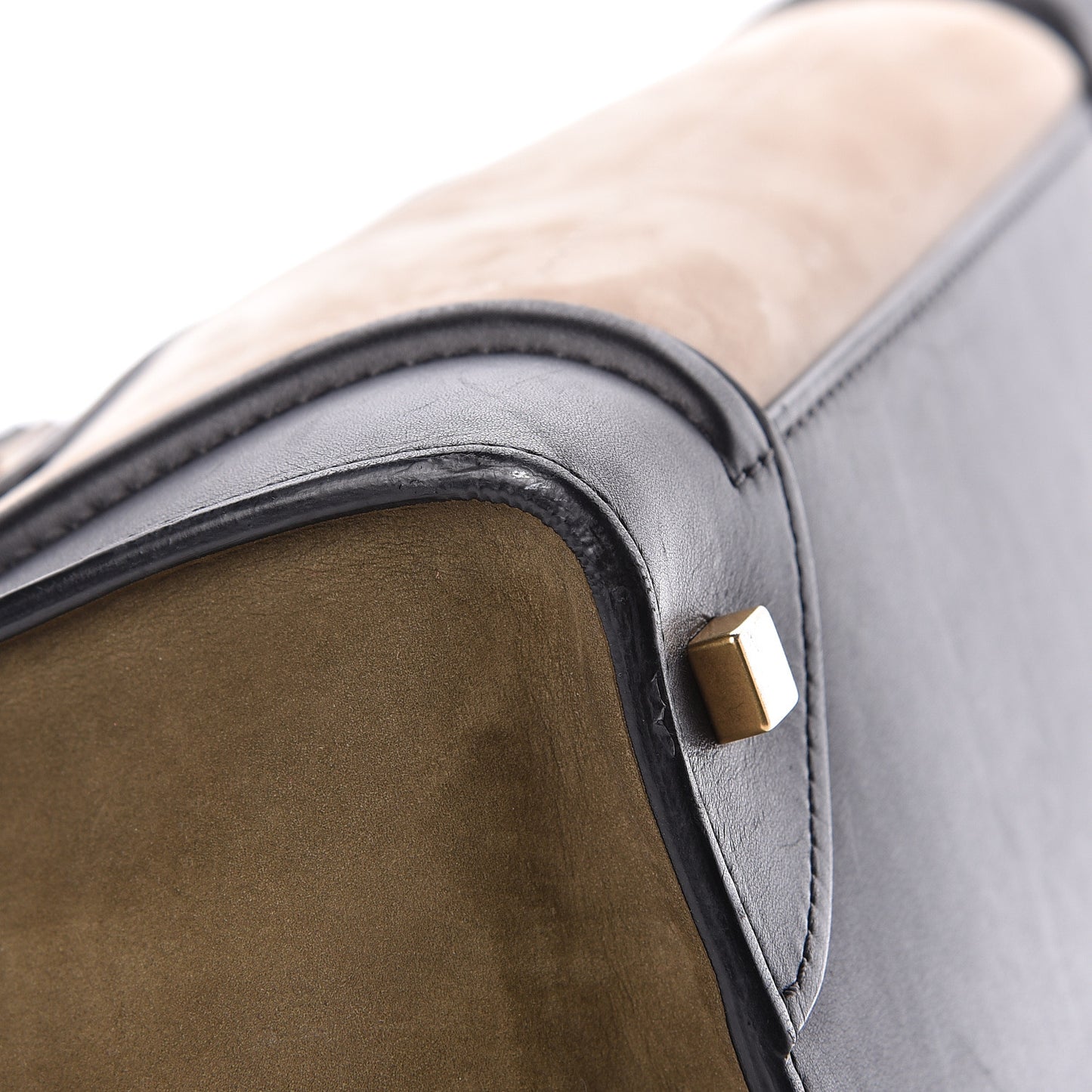 Nubuck Smooth Calfskin Mini Tri-Color Luggage Olive