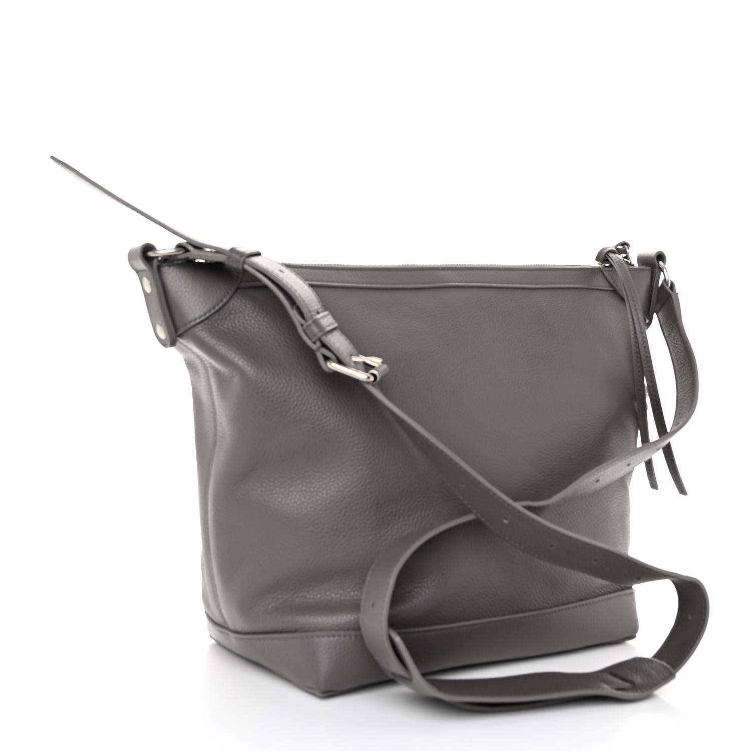 Balenciaga Grained Calfskin Silver Hardware Small Neo Classic Hobo Dark Grey 3 of 10