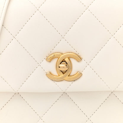 Chanel Lambskin Quilted Mini Side Note Flap White 8 of 12