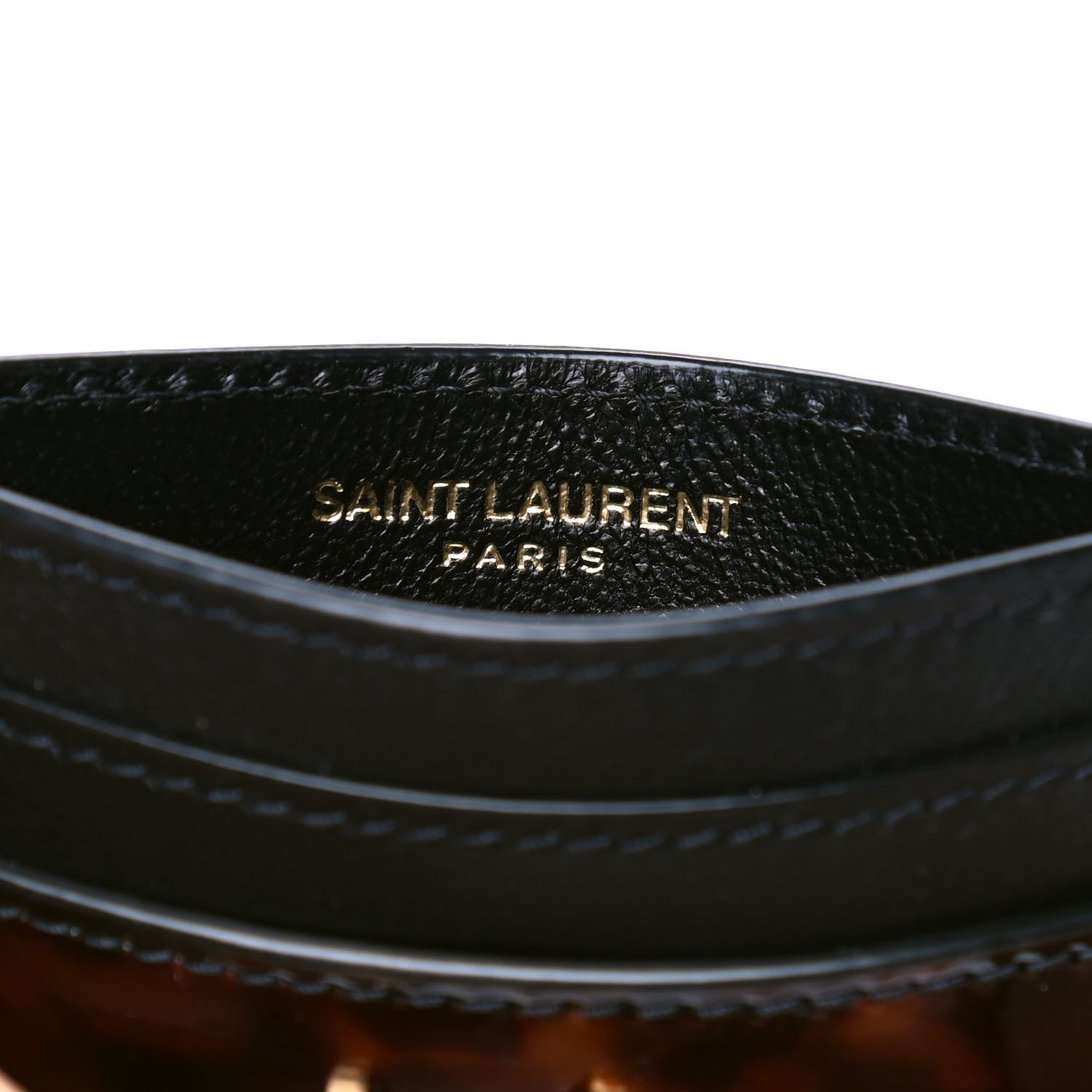 Saint Laurent Patent Monogram Credit Card Case Tortoiseshell 4 of 4