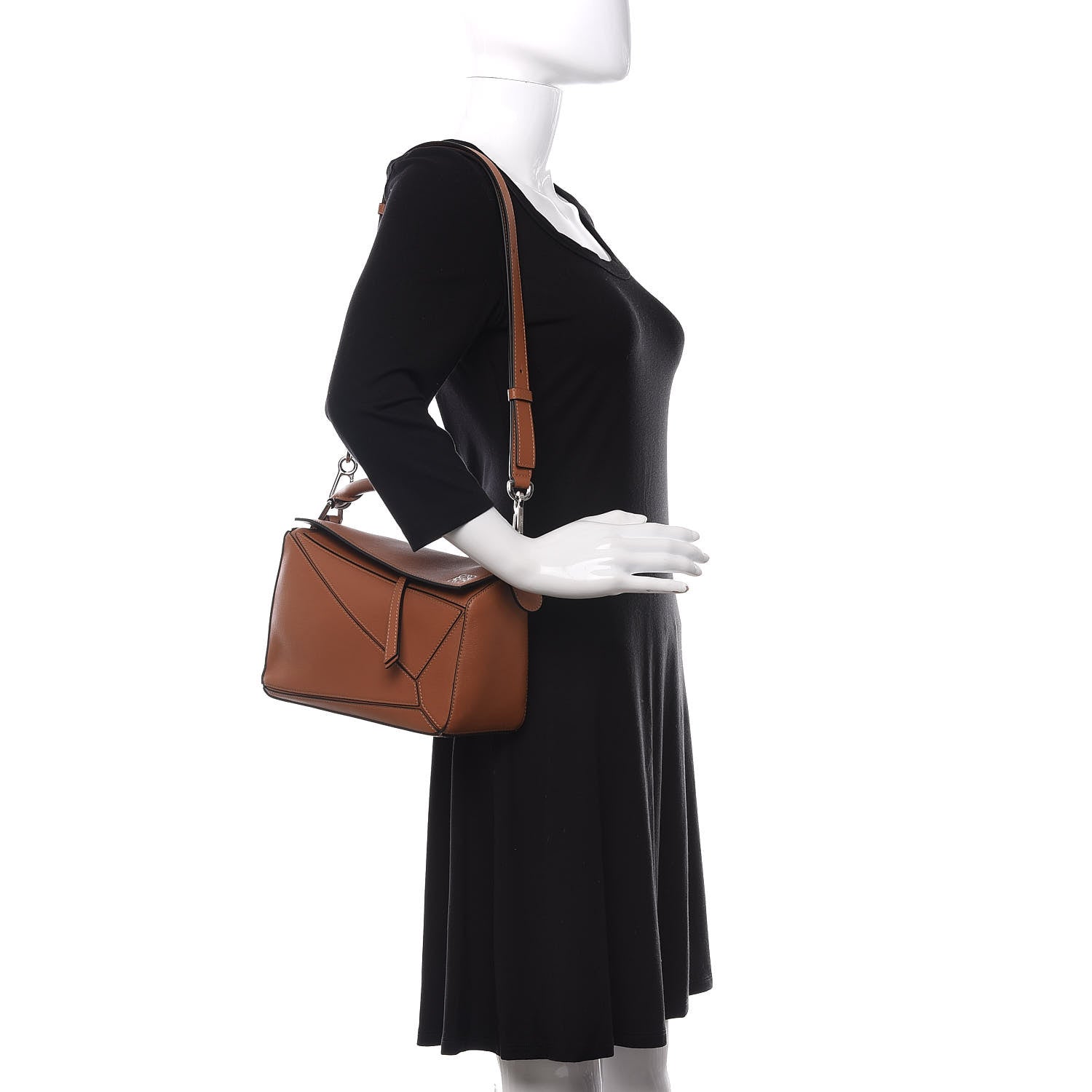 Loewe Calfskin Small Puzzle Bag Tan 2 of 9