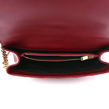 Saint Laurent Calfskin Suede Matelasse Chevron Large Monogram College Bag Burgundy 5 of 12