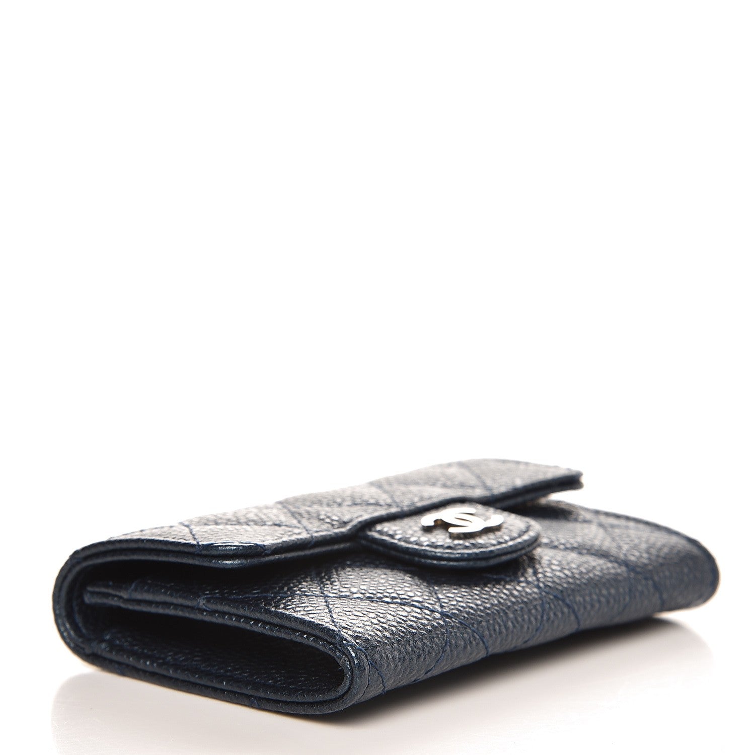 Chanel Caviar Quilted Card Holder Wallet Blue 4 of 9