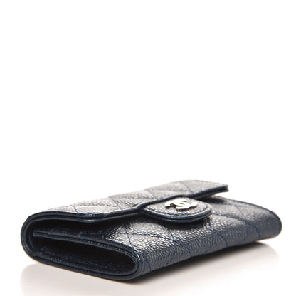 Chanel Caviar Quilted Card Holder Wallet Blue 4 of 9