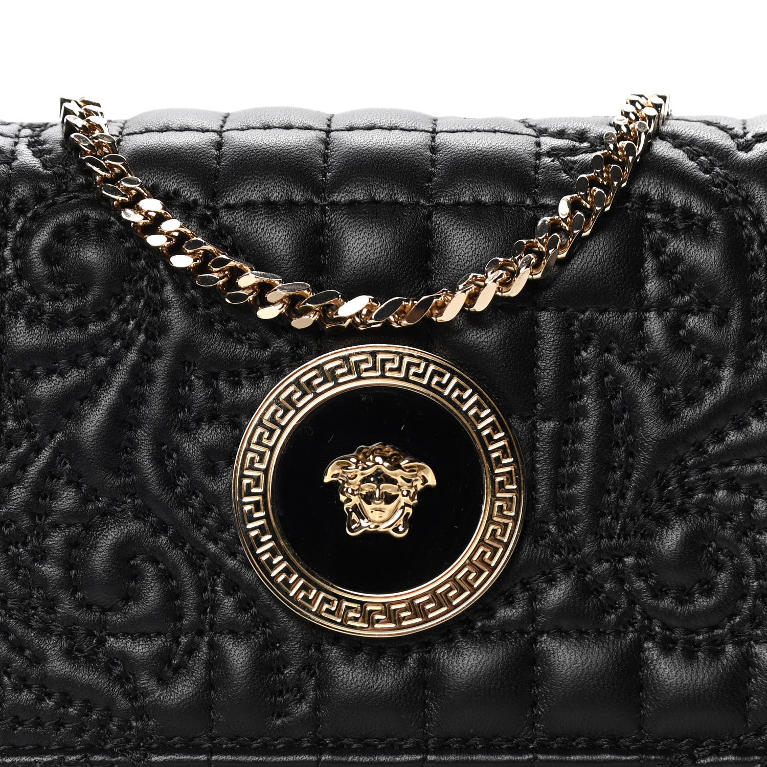 Versace Nappa Barocco Quilted Vanitas Crossbody Black 7 of 9