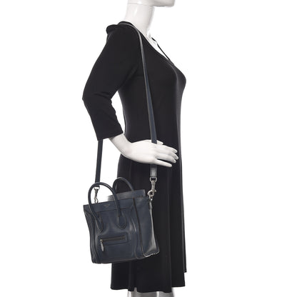 Celine Drummed Calfskin Nano Luggage Orage 2 of 10