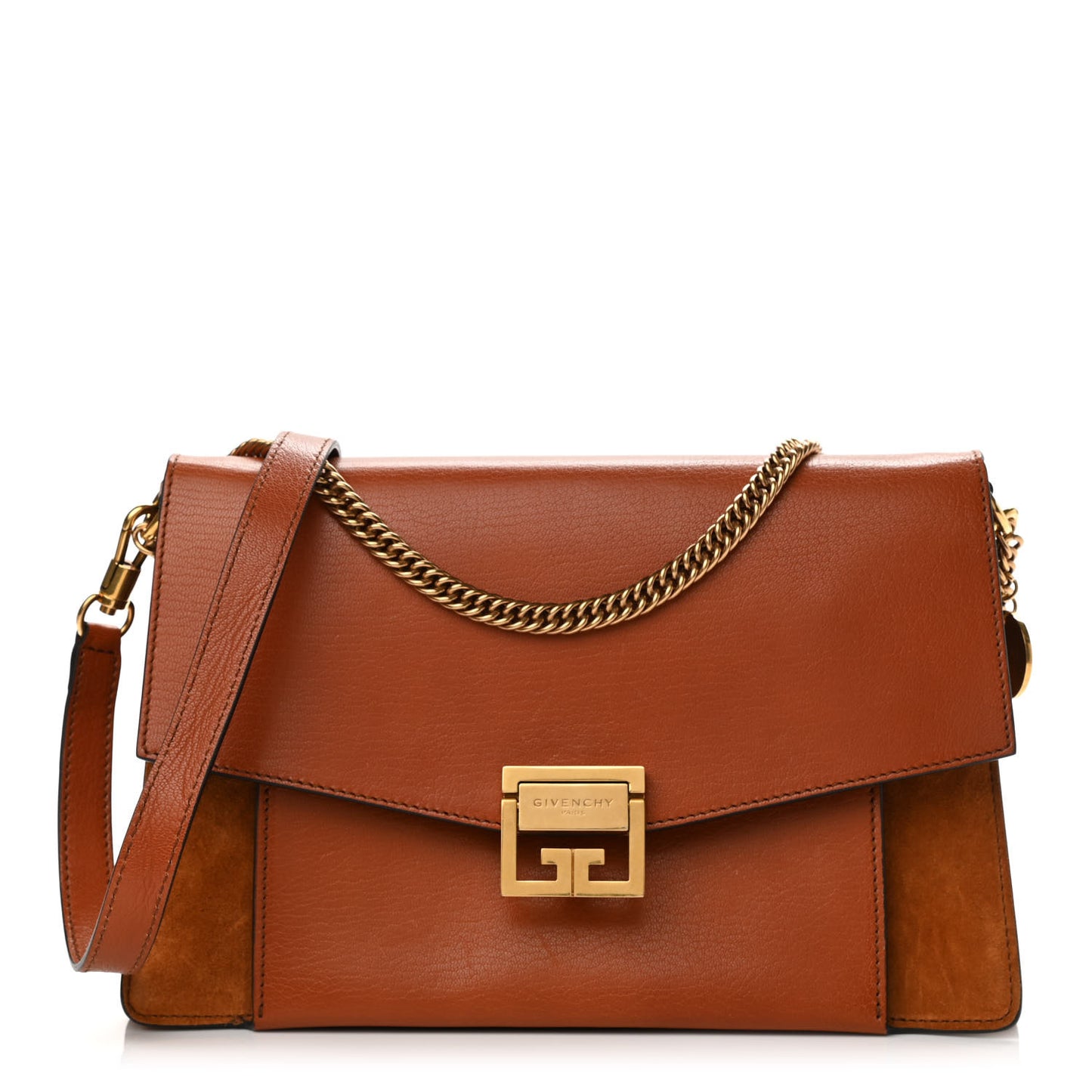 Goatskin Suede Medium GV3 Shoulder Bag Amber Mastic