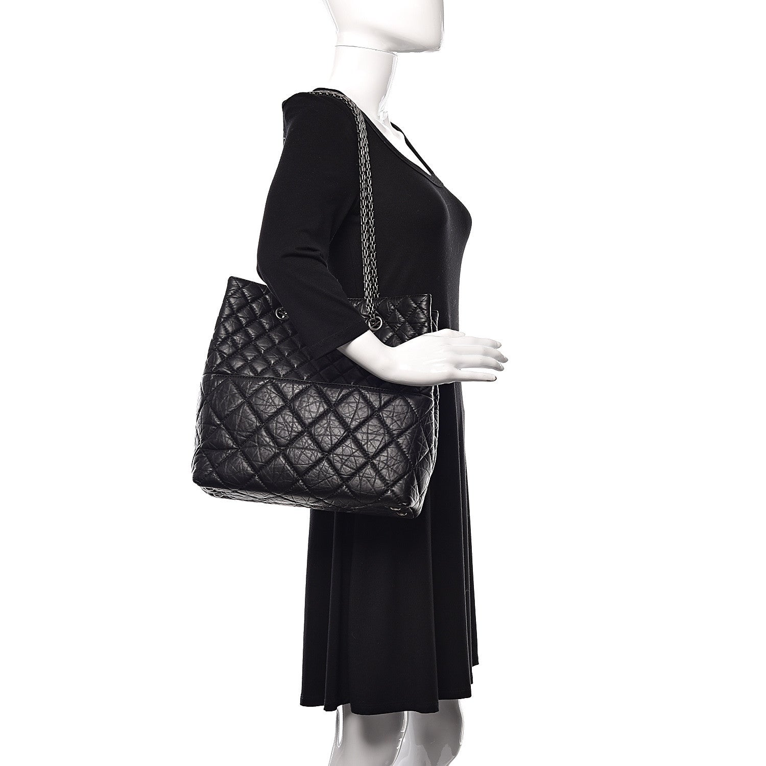 Chanel Aged Calfskin Quilted Reissue 2.55 Tote Black 2 of 10