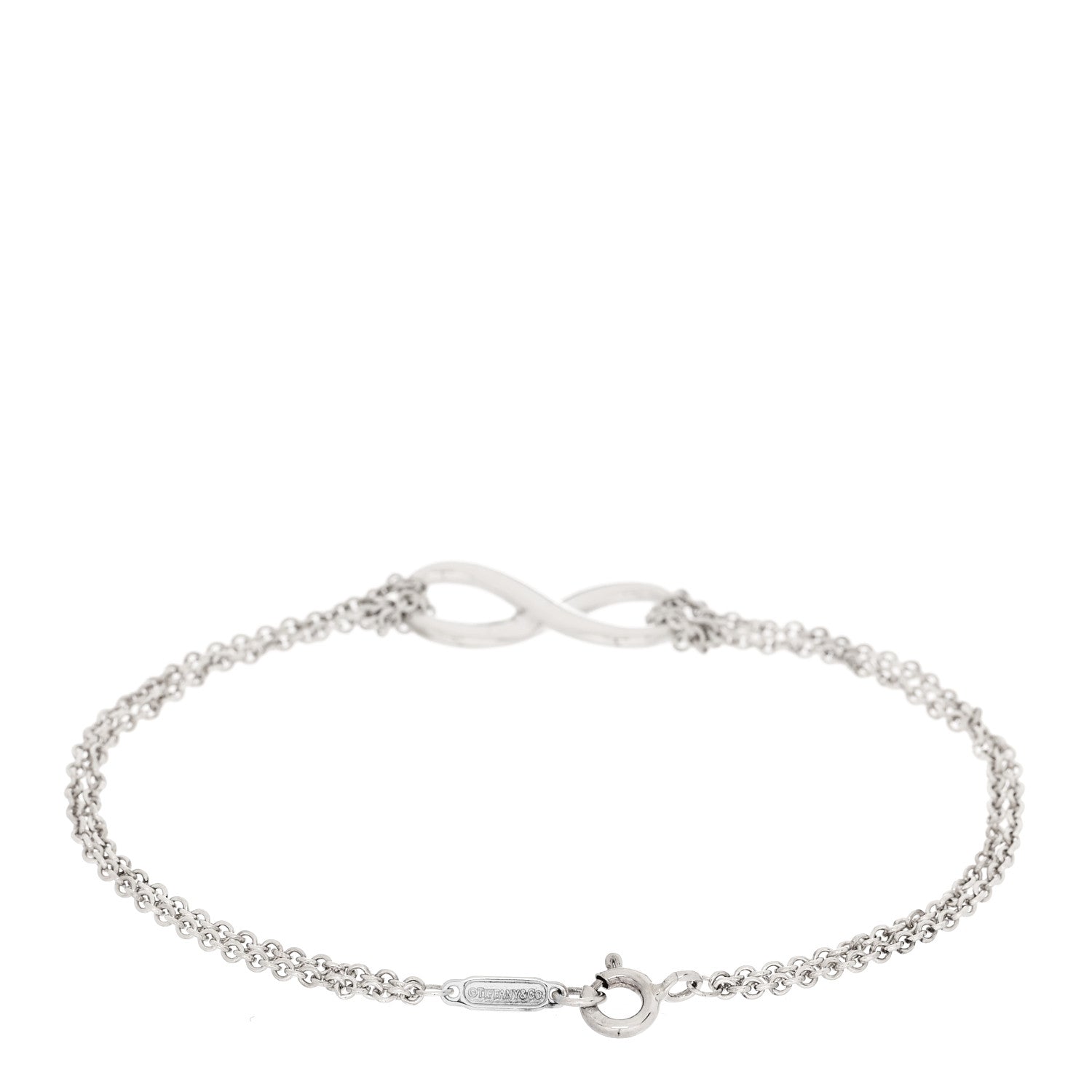 Tiffany Sterling Silver Infinity Double Chain Bracelet 2 of 5