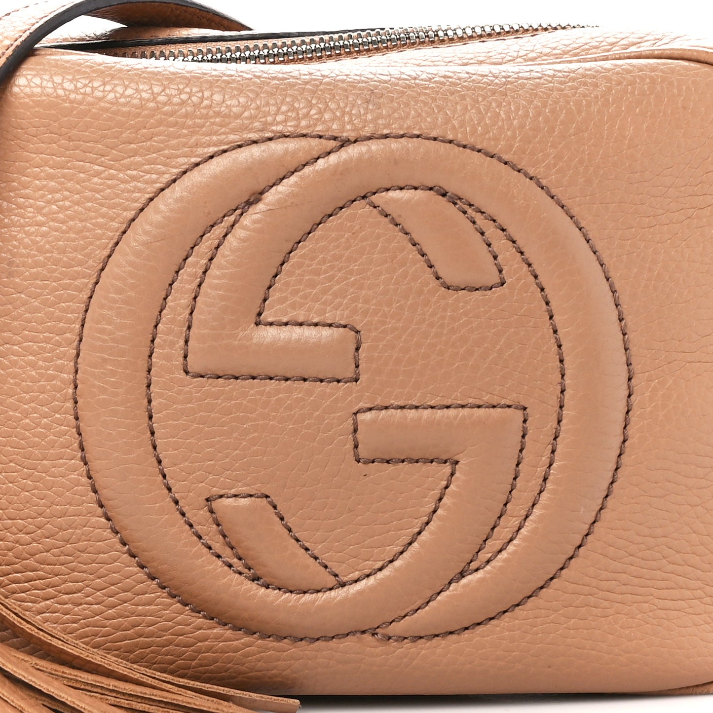 Pebbled Calfskin Small Soho Disco Bag Camelia