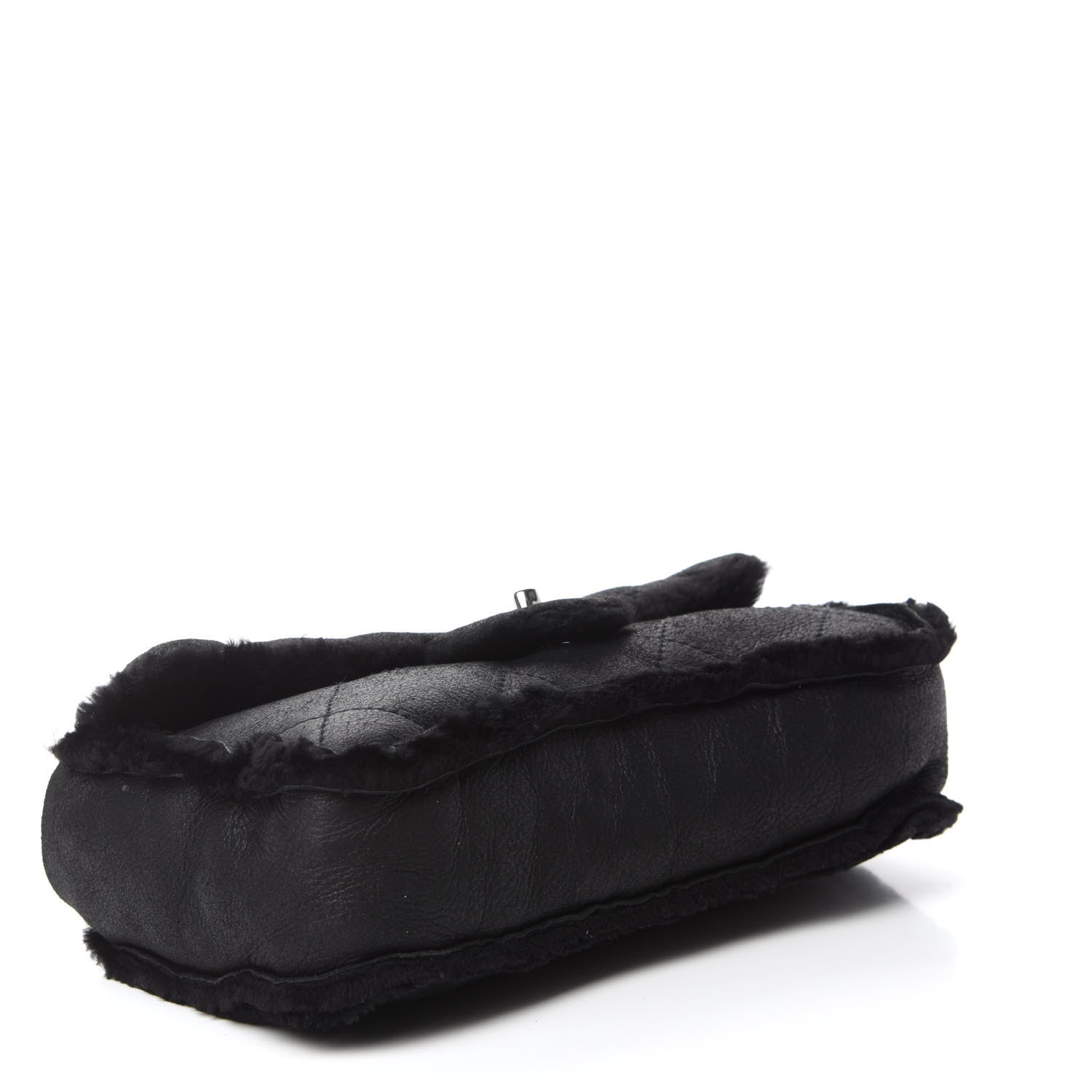 Chanel Shearling Quilted Medium Single Flap Black 4 of 10