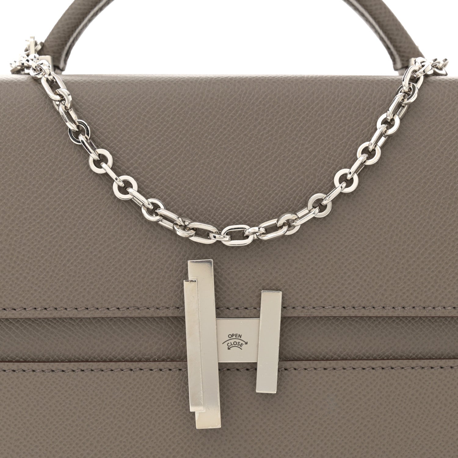 Hermes Epsom Cinhetic Boxy Top Handle Bag Etain 8 of 13