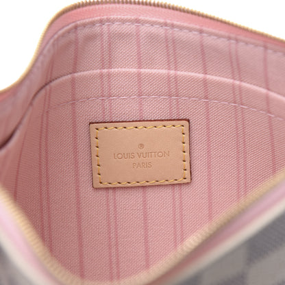 Louis Vuitton Damier Azur Neverfull MM GM Pochette Rose Ballerine 5 of 9
