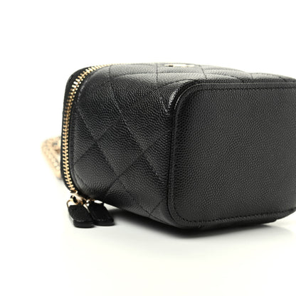 Chanel Caviar Quilted Mini Vanity Case With Chain Black 6 of 10