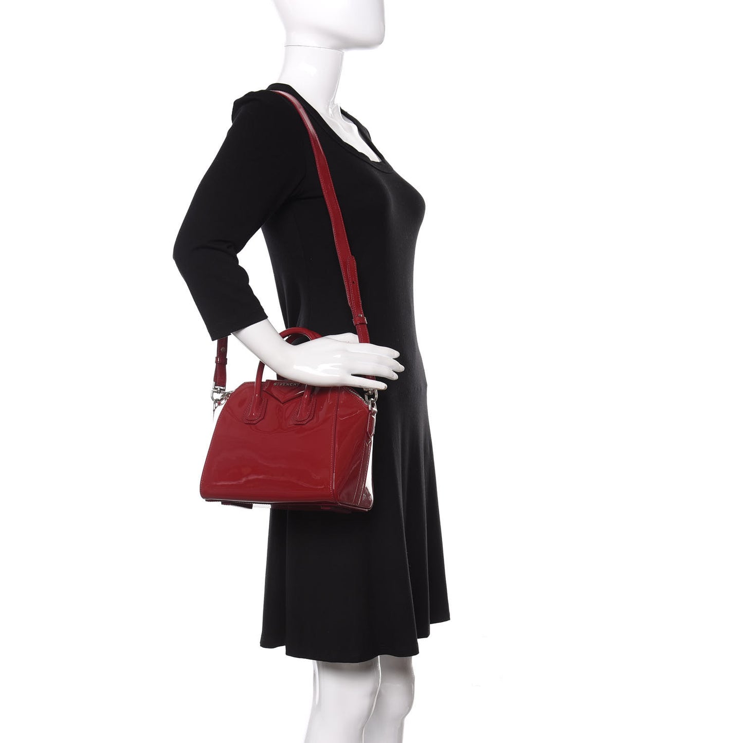 Patent Calfskin Mini Antigona Red