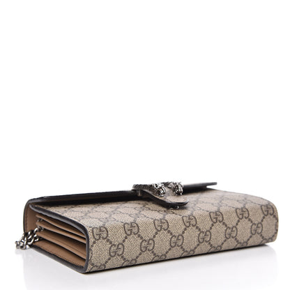 Gucci GG Supreme Monogram Mini Dionysus Chain Wallet Beige Taupe 4 of 10