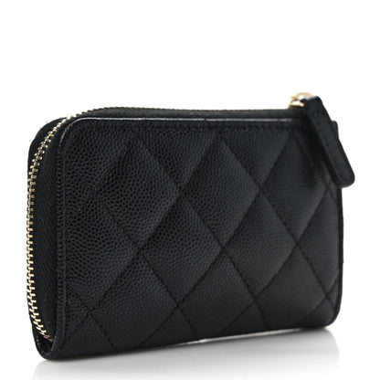 Chanel Caviar Quilted Zipped Key Holder Case Black 3 of 8