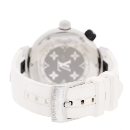 Louis Vuitton Stainless Steel Rubber 40mm Tambour Street Diver Quartz Watch White 3 of 4