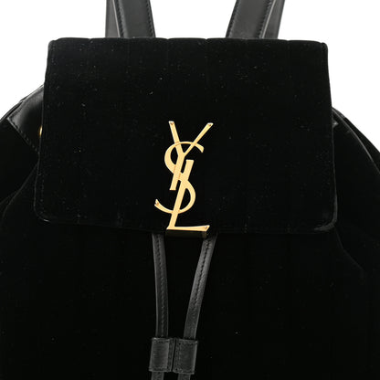 Saint Laurent Velvet Matelasse Vicky Backpack Black 9 of 14