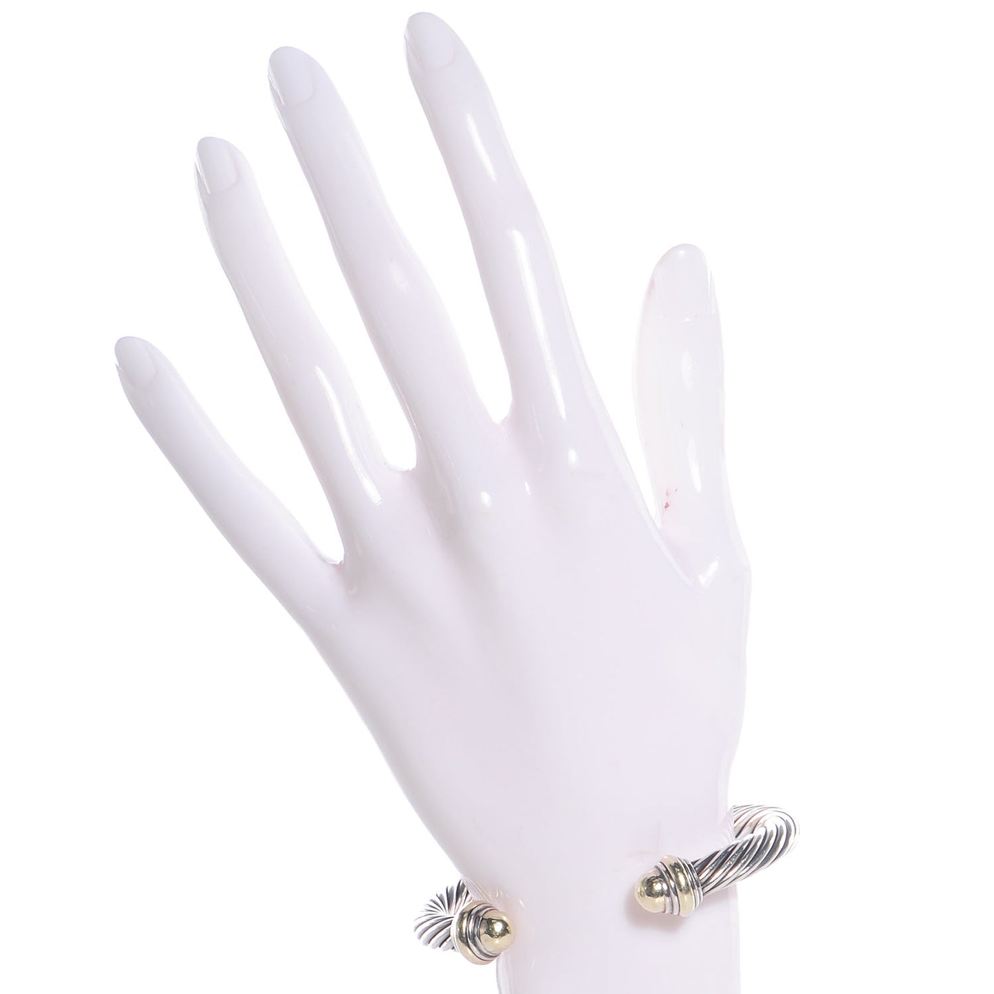 Sterling Silver 14K Yellow Gold 7mm Cable Classics Bracelet